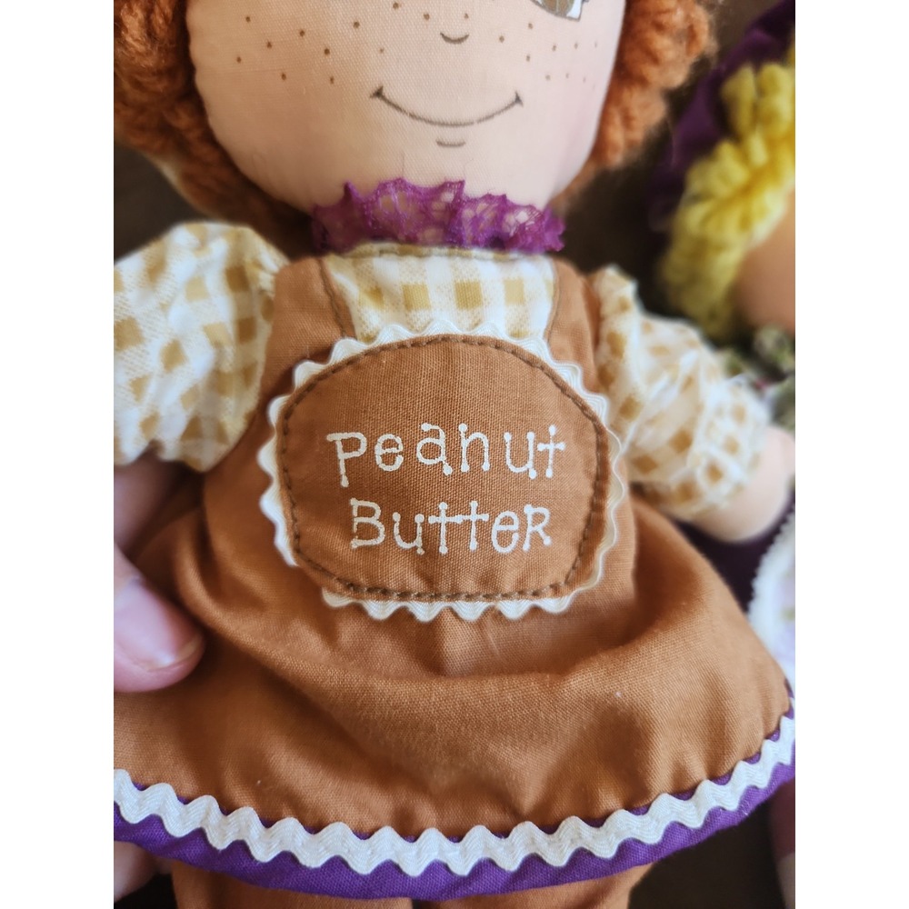 Vintage 1980 AmToy American Greeting Peanut Butter Jelly Soft Rag Dolls Set Read - Picture 10 of 16